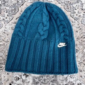 Nike Teal Cable Knit Beanie